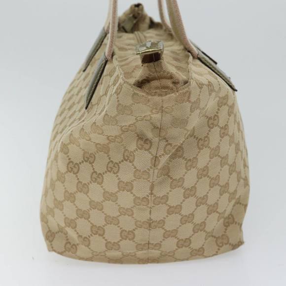 GUCCI GG Canvas Sherry Line Hand Bag Beige Pink gold 131230 Auth 72030 - Picture 4 of 16